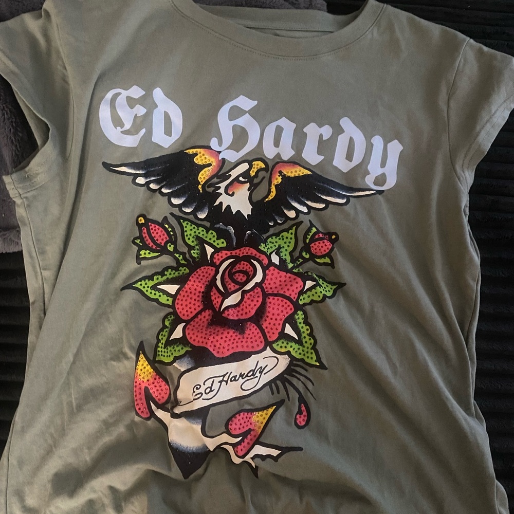 Ed Hardy Olive Green T-Shirt
